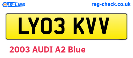 LY03KVV are the vehicle registration plates.