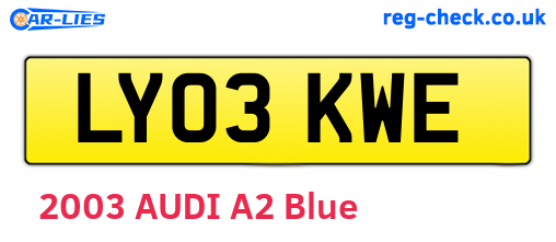 LY03KWE are the vehicle registration plates.