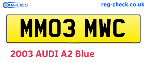 MM03MWC are the vehicle registration plates.