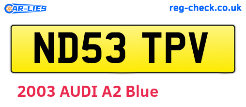 ND53TPV are the vehicle registration plates.