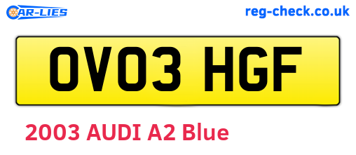 OV03HGF are the vehicle registration plates.