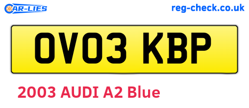 OV03KBP are the vehicle registration plates.