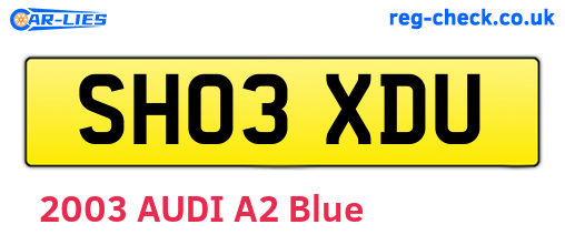 SH03XDU are the vehicle registration plates.