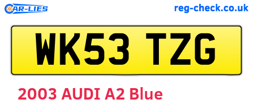 WK53TZG are the vehicle registration plates.