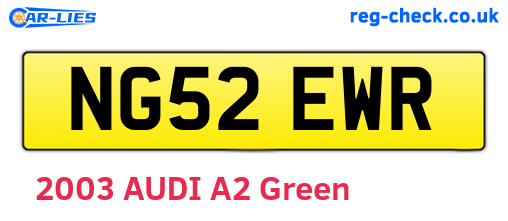 NG52EWR are the vehicle registration plates.