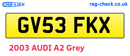 GV53FKX are the vehicle registration plates.