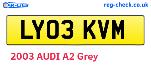 LY03KVM are the vehicle registration plates.