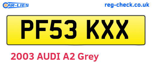 PF53KXX are the vehicle registration plates.