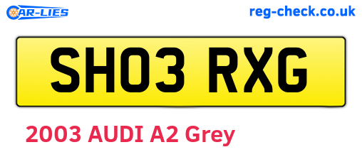 SH03RXG are the vehicle registration plates.