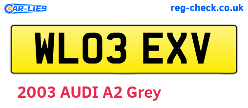 WL03EXV are the vehicle registration plates.