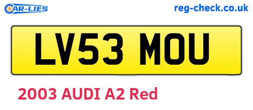 LV53MOU are the vehicle registration plates.