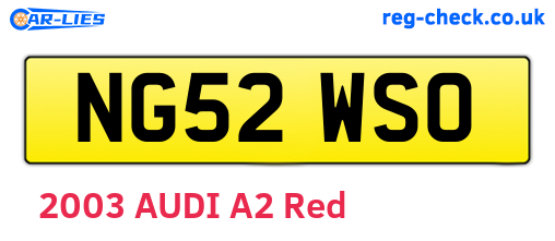 NG52WSO are the vehicle registration plates.
