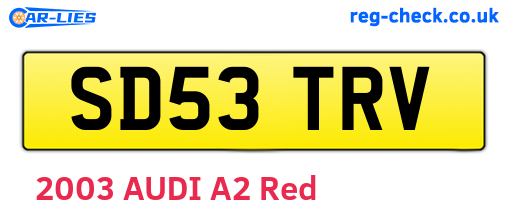 SD53TRV are the vehicle registration plates.