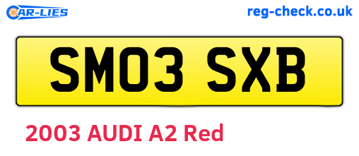 SM03SXB are the vehicle registration plates.