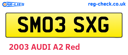 SM03SXG are the vehicle registration plates.