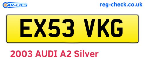 EX53VKG are the vehicle registration plates.