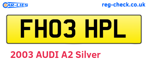 FH03HPL are the vehicle registration plates.