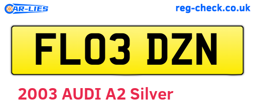 FL03DZN are the vehicle registration plates.