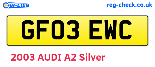 GF03EWC are the vehicle registration plates.