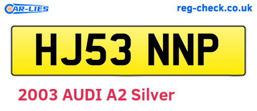 HJ53NNP are the vehicle registration plates.
