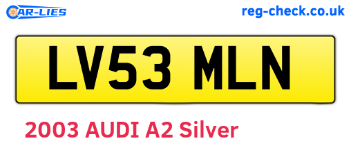 LV53MLN are the vehicle registration plates.
