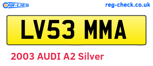 LV53MMA are the vehicle registration plates.