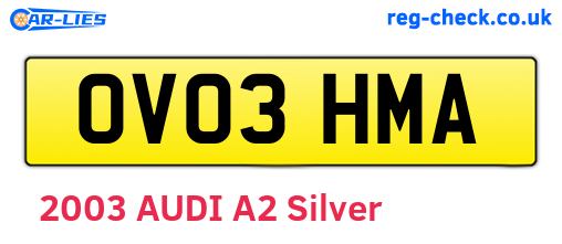 OV03HMA are the vehicle registration plates.