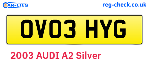 OV03HYG are the vehicle registration plates.