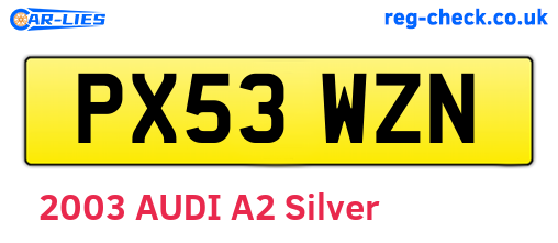 PX53WZN are the vehicle registration plates.