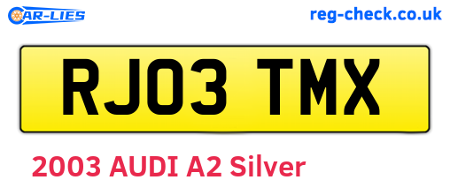 RJ03TMX are the vehicle registration plates.