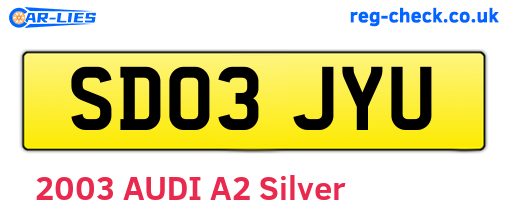 SD03JYU are the vehicle registration plates.