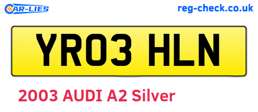 YR03HLN are the vehicle registration plates.