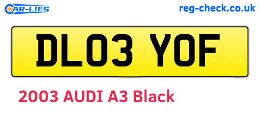 DL03YOF are the vehicle registration plates.