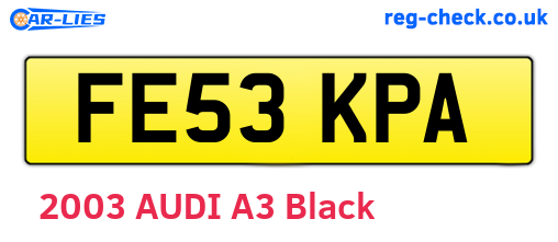 FE53KPA are the vehicle registration plates.