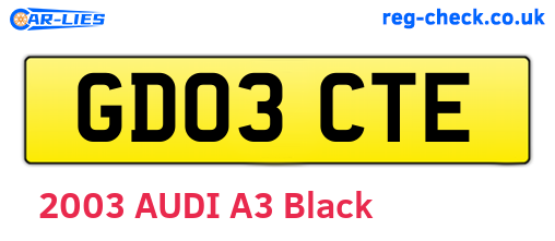 GD03CTE are the vehicle registration plates.
