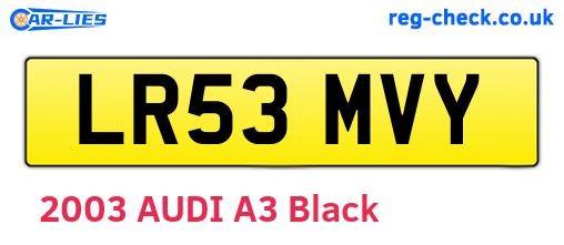 LR53MVY are the vehicle registration plates.