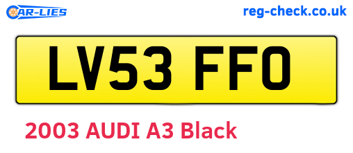 LV53FFO are the vehicle registration plates.