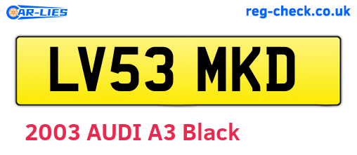 LV53MKD are the vehicle registration plates.