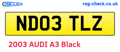 ND03TLZ are the vehicle registration plates.