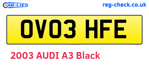 OV03HFE are the vehicle registration plates.