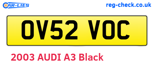 OV52VOC are the vehicle registration plates.