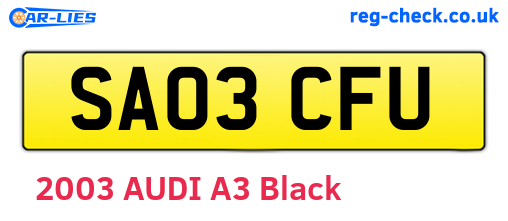 SA03CFU are the vehicle registration plates.
