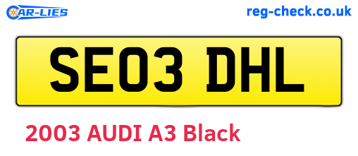 SE03DHL are the vehicle registration plates.