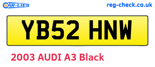 YB52HNW are the vehicle registration plates.