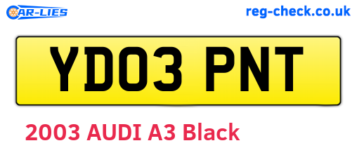 YD03PNT are the vehicle registration plates.
