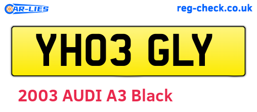 YH03GLY are the vehicle registration plates.