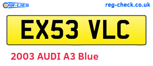 EX53VLC are the vehicle registration plates.
