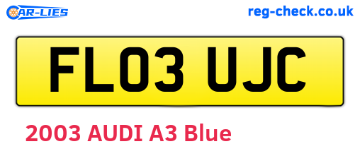 FL03UJC are the vehicle registration plates.