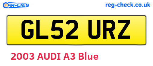 GL52URZ are the vehicle registration plates.