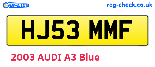 HJ53MMF are the vehicle registration plates.